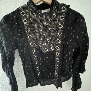 Dôen cropped mandarin collar blouse XS